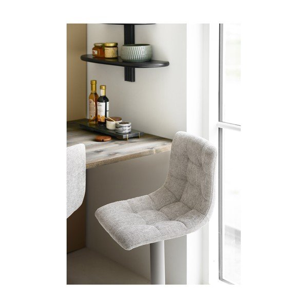 Jasnoszare tapicerowane hokery zestaw z regulowaną wysokością/obrotowe 2 szt. (wysokość siedziska 63 cm) Middelfart – House Nordic-image-3