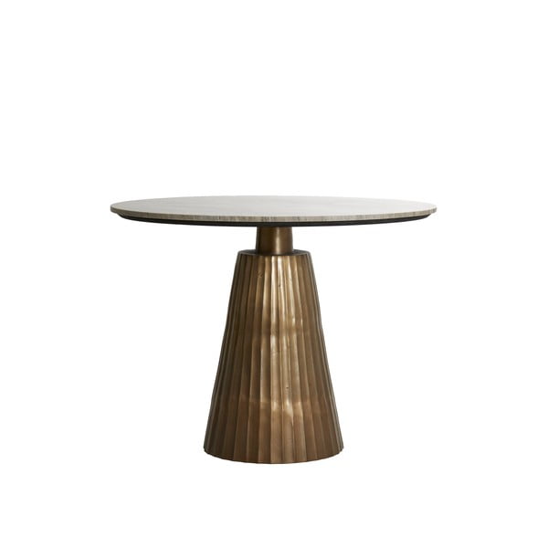 Okrągły stół w kolorze brązu z blatem w dekorze marmuru ø 100 cm Rianne – Light & Living