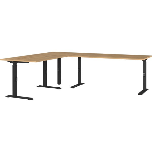 Biurko z regulacją wysokości z blatem w dekorze dębu 200x240 cm Agenda – Germania