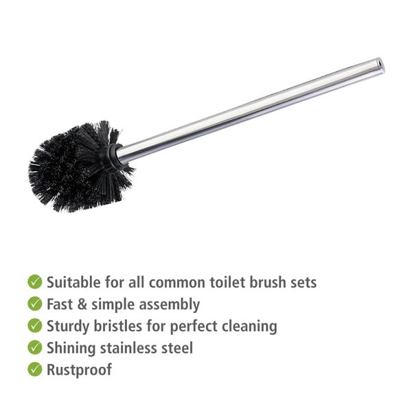 Zapasowe szczotki do WC ze stali nierdzewnej w kolorze srebra z połyskiem zestaw 4 szt. Ø8cm – Wenko-image-2