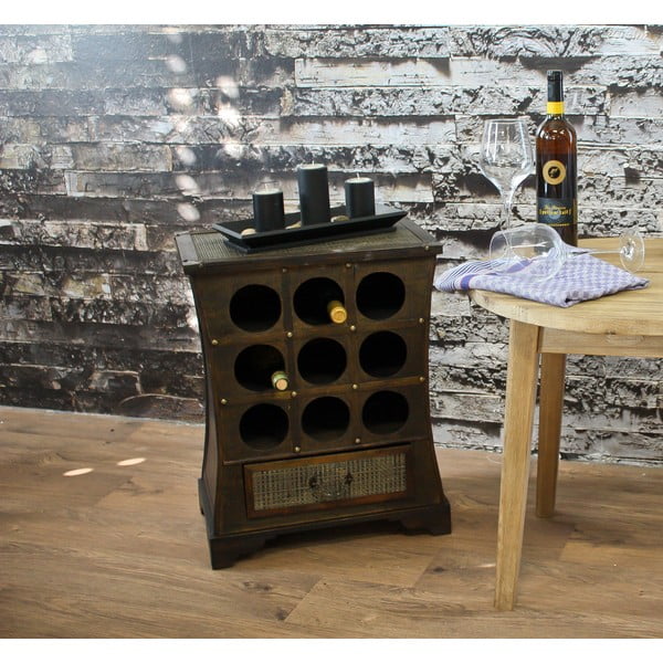 Brązowa szafka na wino liczba butelek 9, 46x58 cm – Deco Pleasure-image-1