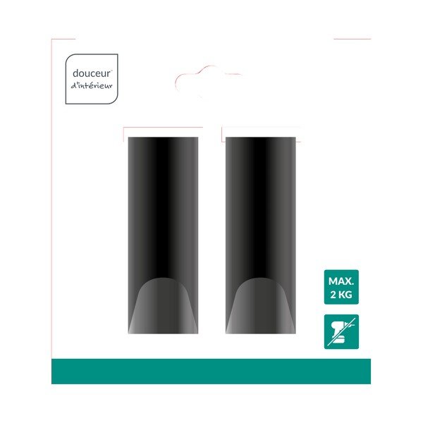 Wiszące metalowe haczyki w kolorze matowej czerni zestaw 2 szt. Fixeo – douceur d'intérieur-image-1