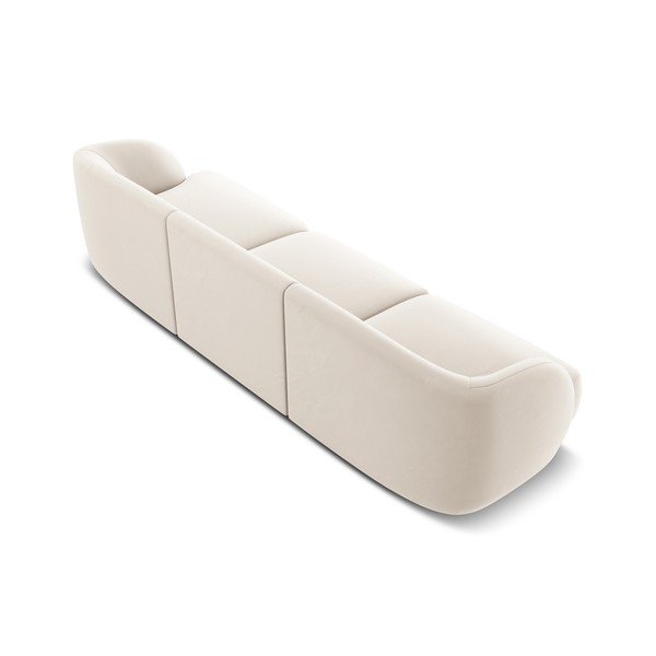 Beżowa aksamitna sofa 259 cm Miley − Micadoni Home-image-3