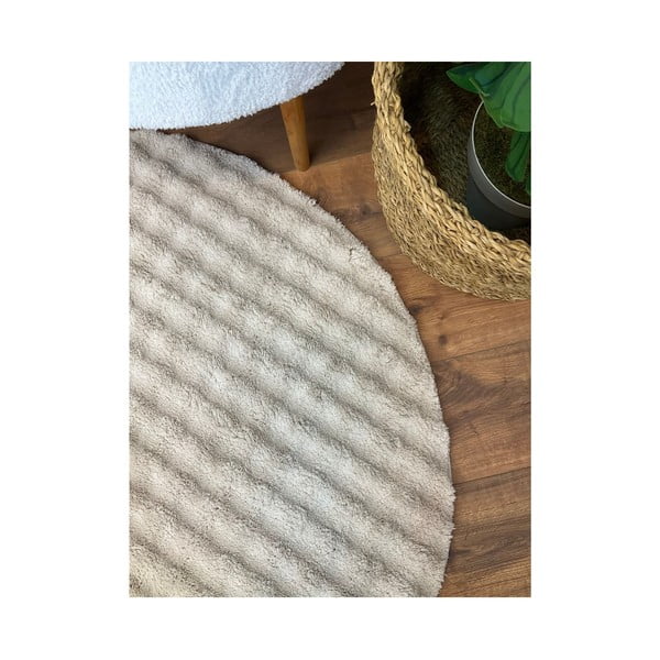 Beżowy okrągły dywan odpowiedni do prania ø 120 cm Bubbly – Oyo Concept-image-4