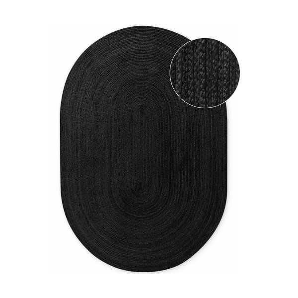 Czarny dywan z juty dwustronny/tkany ręcznie 160x230 cm Braided – Hanse Home