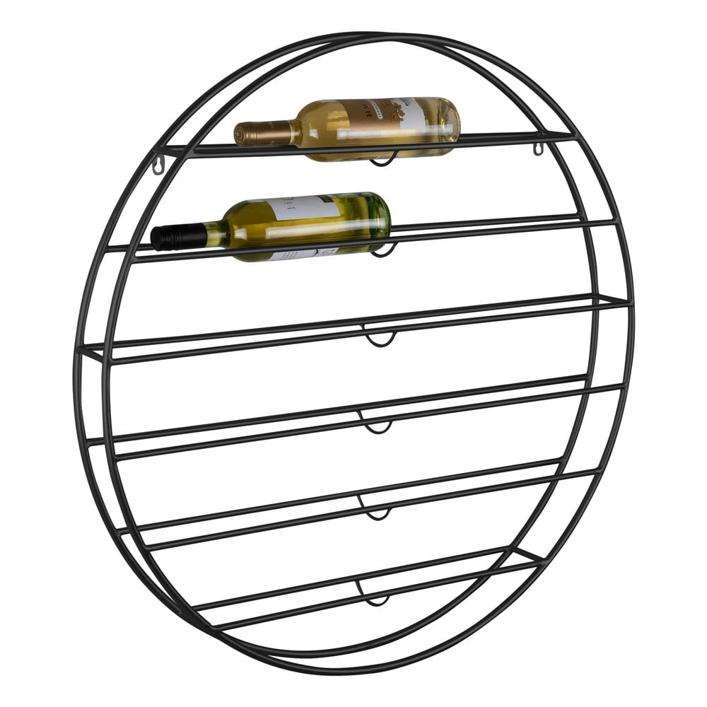 Czarny wiszący metalowy regał na wino liczba butelek 12 80x80x9 cm Redondo – PT LIVING (zdjęcie 3)