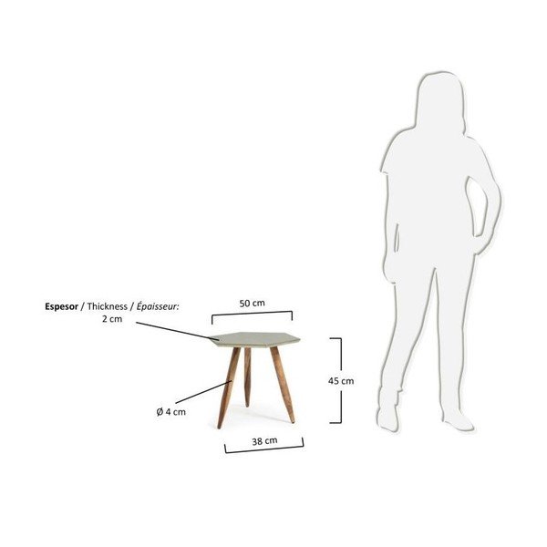 Stolik z blatem w kolorze srebra La Forma Bima-image-2