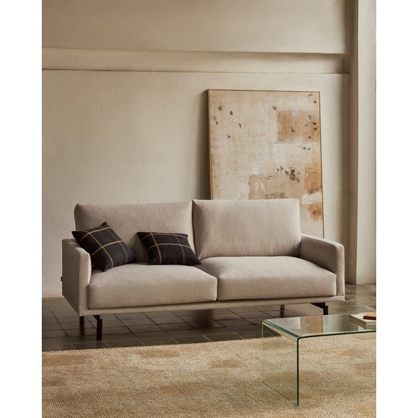Beżowa sofa  z tkaniny szenilowej 174 cm Galene – Kave Home-image-1