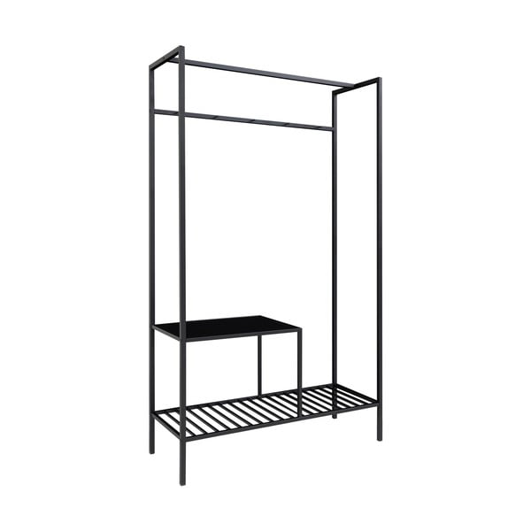 Czarny wielofunkcyjny wieszak z 2 półkami House Nordic Vita, 170x101 cm-image-1