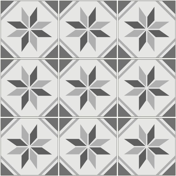 Zestaw 9 naklejek ściennych Ambiance Cement Tiles Noha, 10x10 cm