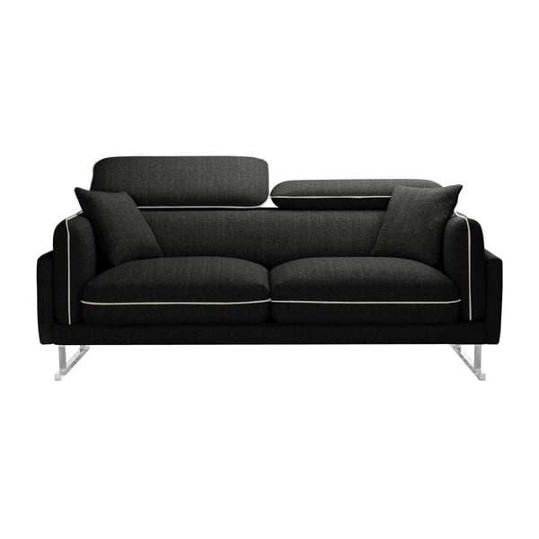 Czarna sofa 2-osobowa z kremowym wykończeniem L'Officiel Gigi