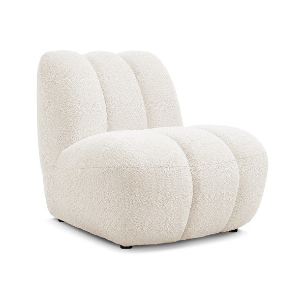 Biały fotel z materiału bouclé Janissaire – Bobochic Paris