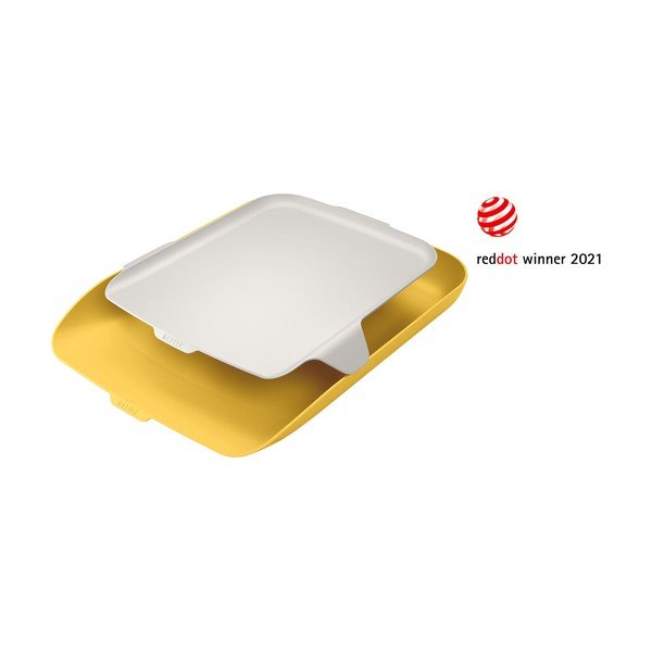 Żółta półka na dokumenty z organizerem Leitz Cosy-image-3