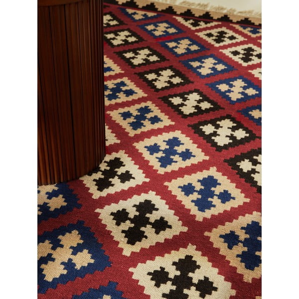 Czerwony wełniany dywan dwustronny tkany ręcznie 200x290 cm Kamal Rami – Nouristan-image-2