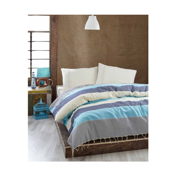 Lekka narzuta na łóżko Buldan Dark Blue, 200x235 cm