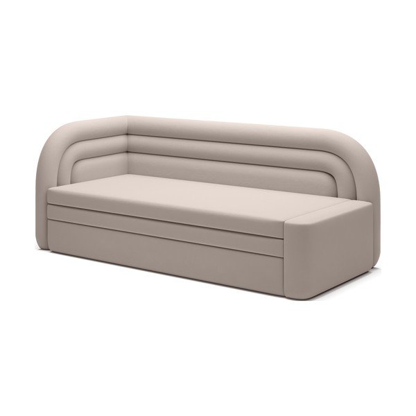 Beżowa aksamitna rozkładana/ze schowkiem sofa lewostronna 223 cm Fabillo – ELTAP-image-2