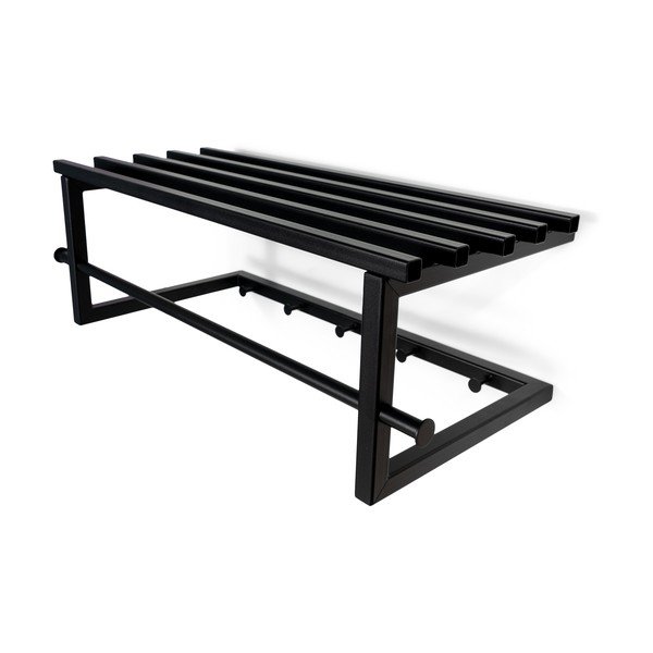 Czarny metalowy wieszak ścienny z półką 76 cm Marco – Spinder Design-image-4