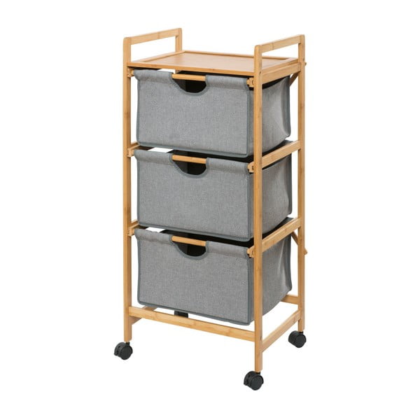 Szaro-brązowy bambusowy regał łazienkowy 44x96 cm Bahari – Wenko