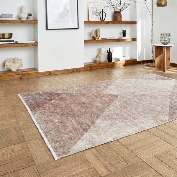 Jasnobrązowy chodnik z mieszanki bawełny odpowiedni do prania 60x170 cm Whisper – Think Rugs-image-2
