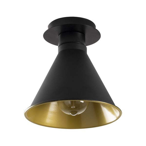 Czarna/w kolorze złota lampa sufitowa z metalowym kloszem ø 20 cm Tramino – Opviq lights-image-2
