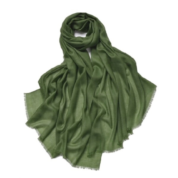 Zielony cienki szal kaszmirowy Bel cashmere Clara, 200x90 cm