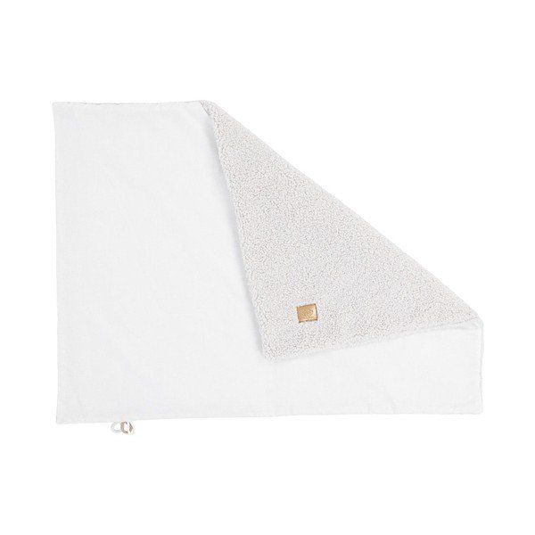 Biały koc dziecięcy z materiału sherpa 100x77 cm – Meowbaby-image-1