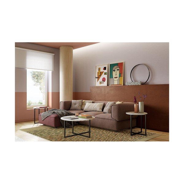 Stolik z blatem z drewna dębowego i marmuru ø 50 cm Sonata – TemaHome-image-1