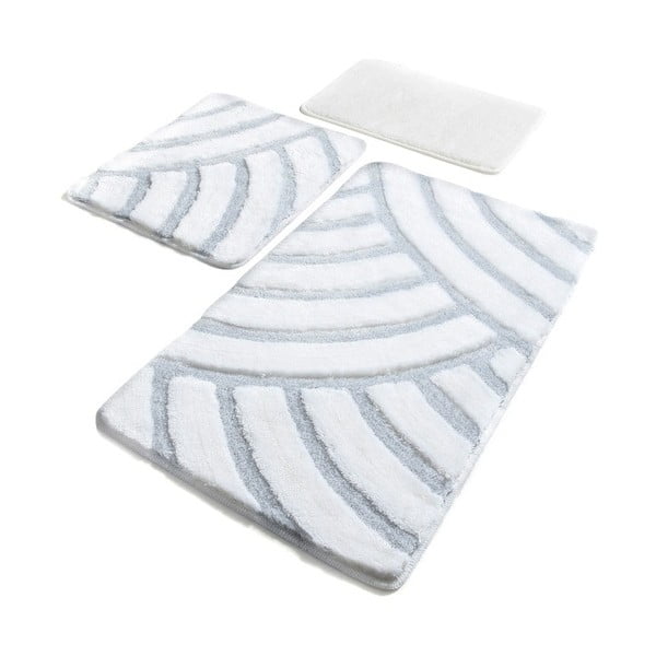 Zestaw 3 białych dywaników łazienkowych Confetti Bathmats Alya White
