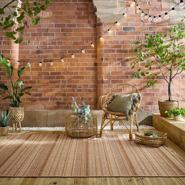 Dywan odpowiedni na zewnątrz w naturalnym kolorze 120x170 cm Farah Stripe – Flair Rugs-image-1
