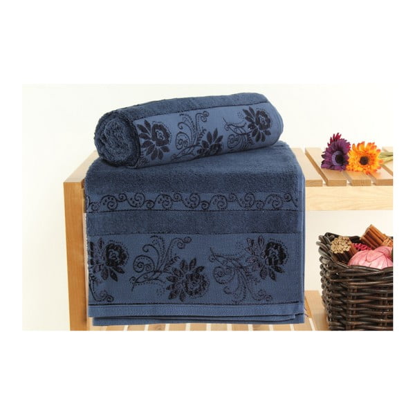 Zestaw 2 ręczników Selen Dark Blue, 70x140 cm