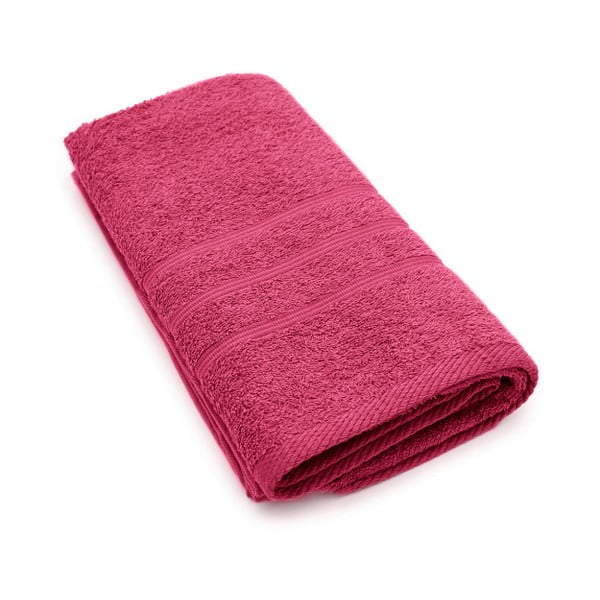 Fuksjowy ręcznik kąpielowy Jalouse Maison Drap De Bain Invité Fuchsia, 90x180 cm
