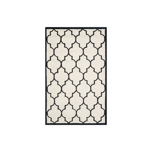 Biało-czarny wełniany dywan Safavieh Everly, 243x152 cm
