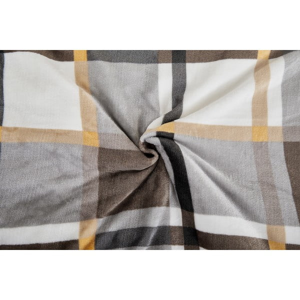 Szaro-brązowa pościel jednoosobowa z mikropluszu 140x200 cm – My House-image-1