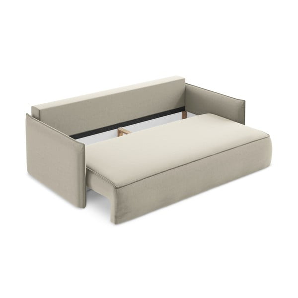 Beżowa aksamitna rozkładana/ze schowkiem sofa 225 cm Hula – Makamii-image-3