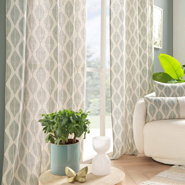 Zielono-beżowa zasłona 140x240 cm Maho – douceur d'intérieur-image-1