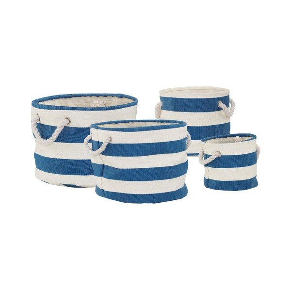 Zestaw 3 niebiesko-białych koszyków na pranie Premier Housewares Nautical