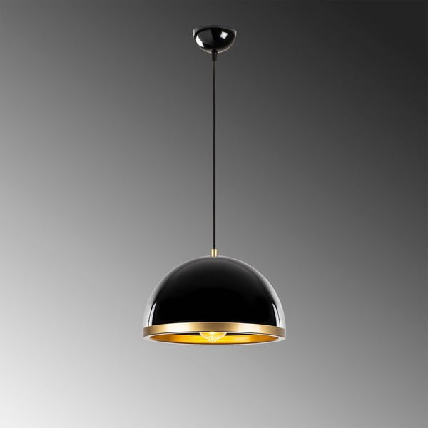 Lampa wisząca w czarno-złotym kolorze z metalowym kloszem ø 30 cm Ferenci – Opviq lights-image-4