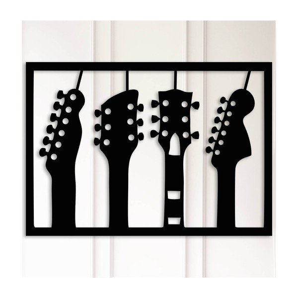 Czarna dekoracja ścienna Guitars
