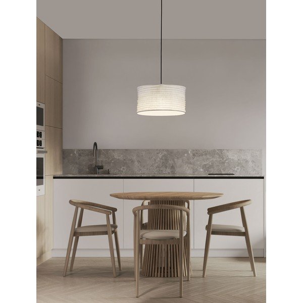 Biała lniana lampa wisząca ø 38 cm Linnet – Nova Luce-image-1