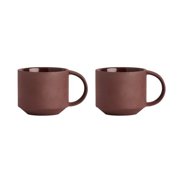 Kubki zestaw 2 szt. z terakoty w kolorze terakoty Yuka – OYOY Living Design
