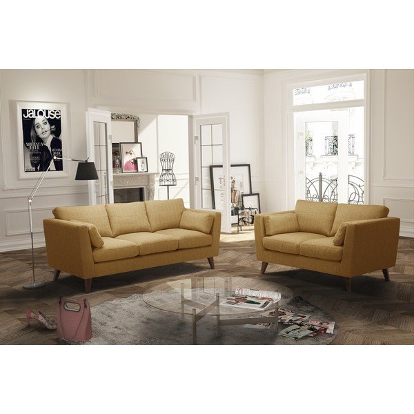 Żółta sofa Jalouse Maison Elisa, 207 cm-image-1