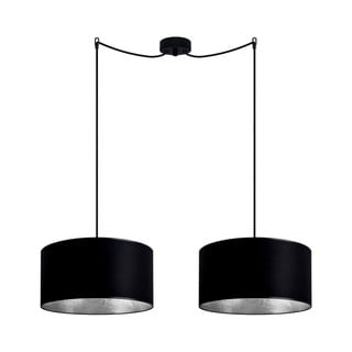 Czarna podwójna lampa wisząca z wnętrzem w kolorze srebra Sotto Luce Mika, ⌀ 36 cm