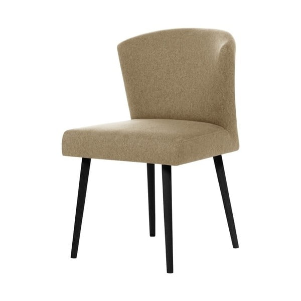 Piaskowobrązowe krzesło z czarnymi nogami Rodier Richter