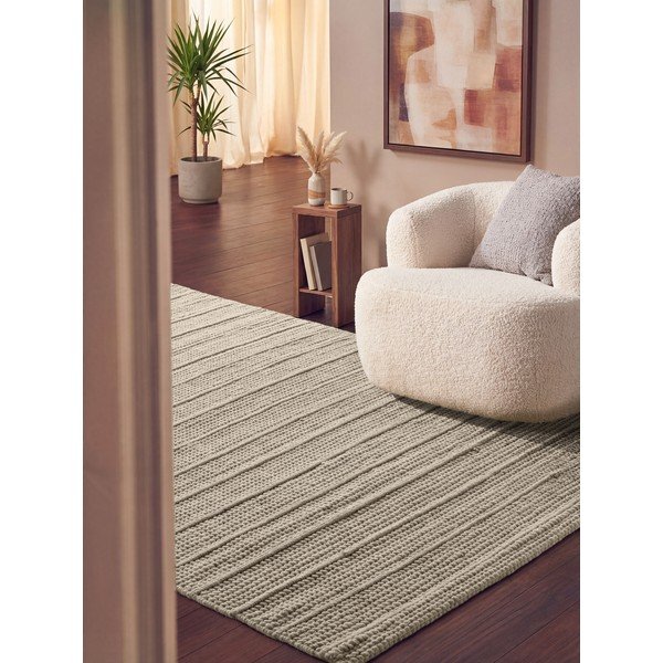 Kremowy wełniany dywan tkany ręcznie 80x150 cm Camden Parker – Ted Baker-image-1