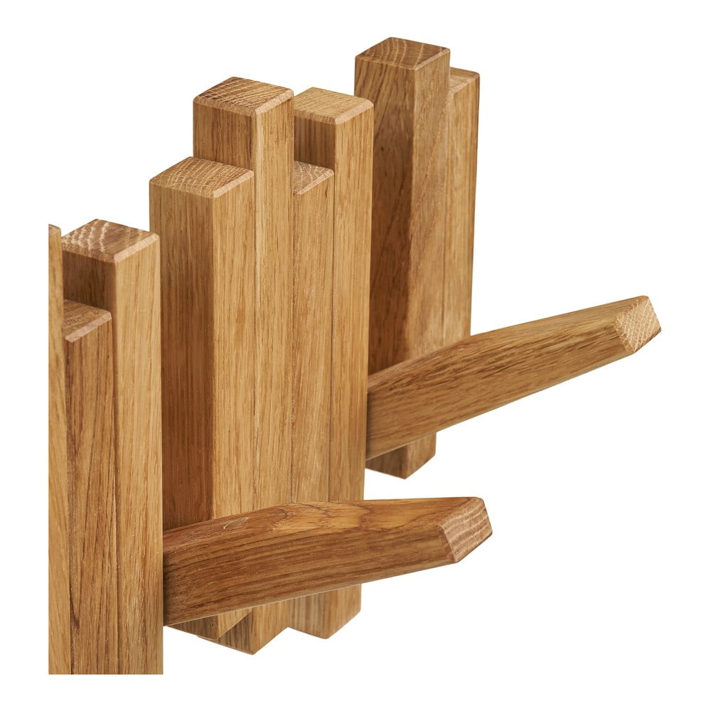 Wieszak ścienny z litego drewna dębowego w naturalnym kolorze 3 cm Caltra – House Nordic (zdjęcie 6)