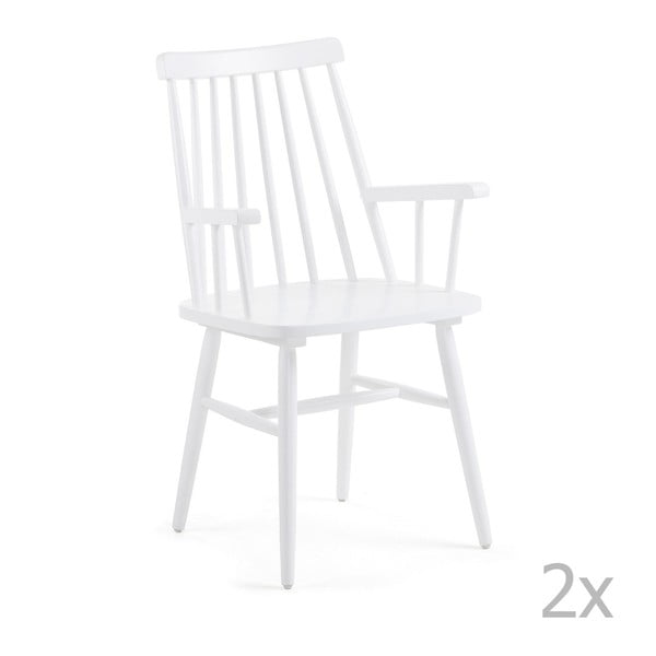 Zestaw 2 białych krzeseł do jadalni La Forma Kristie