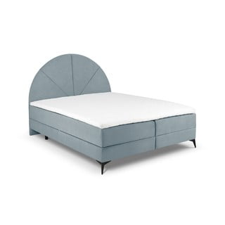 Jasnoniebieskie łóżko boxspring ze schowkiem 160x200 cm Sunset – Cosmopolitan Design