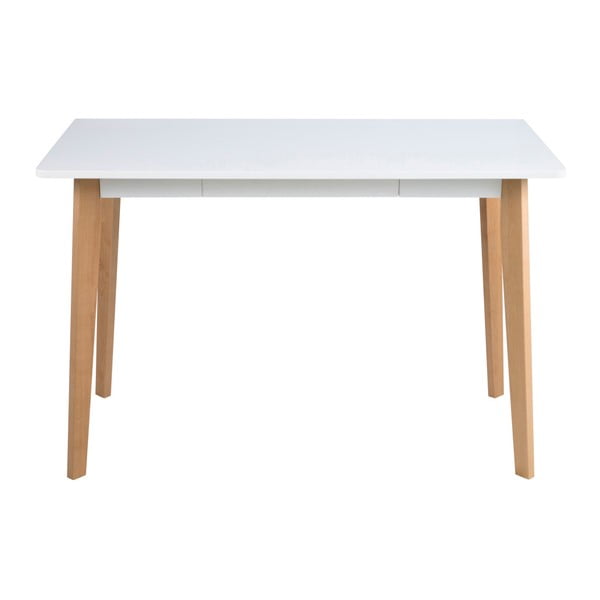 Biały drewniany stół z szufladą Actona Raven