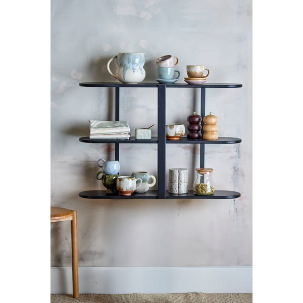 Czarna wielopoziomowa półka 80 cm Vicente – Bloomingville-image-1