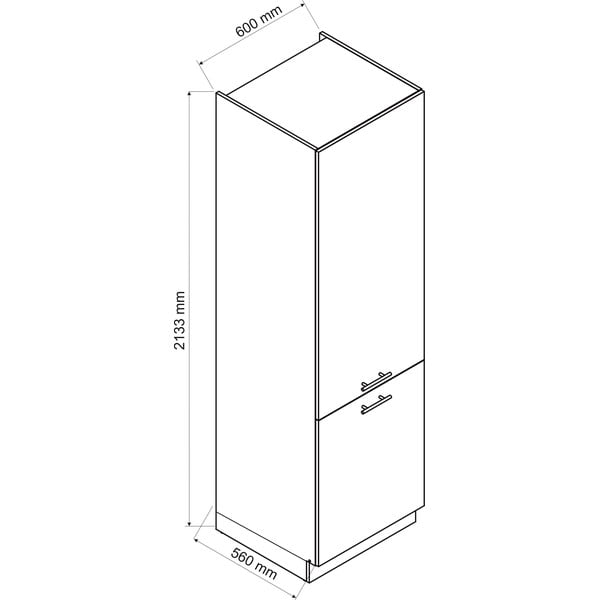 Wysoka szafka kuchenna na lodówkę do zabudowy (szer.  60 cm) Kai – STOLKAR-image-4
